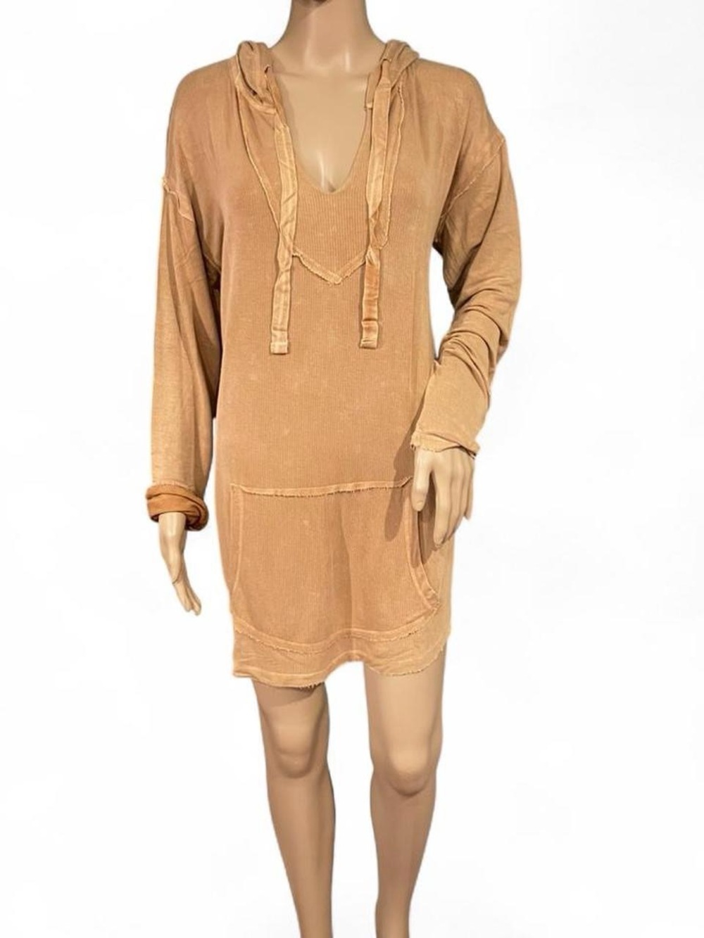 NWT! Gym Streetwear Tan Long Sleeve Dress Beach Coverup Women’s Size S Summer